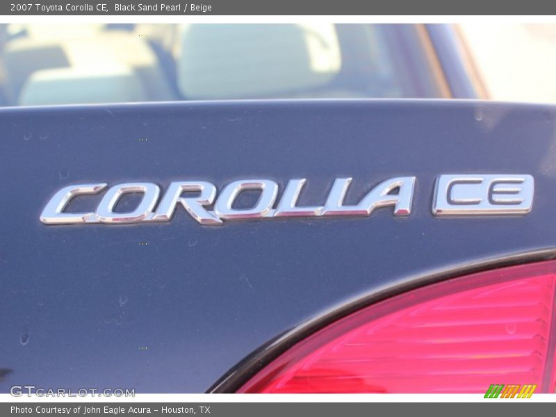 Black Sand Pearl / Beige 2007 Toyota Corolla CE