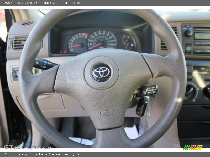Black Sand Pearl / Beige 2007 Toyota Corolla CE