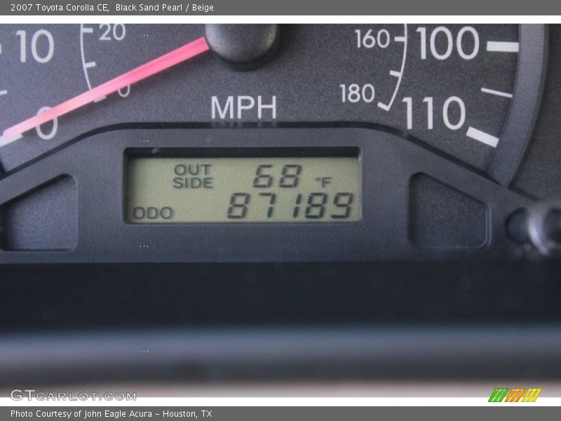 Black Sand Pearl / Beige 2007 Toyota Corolla CE