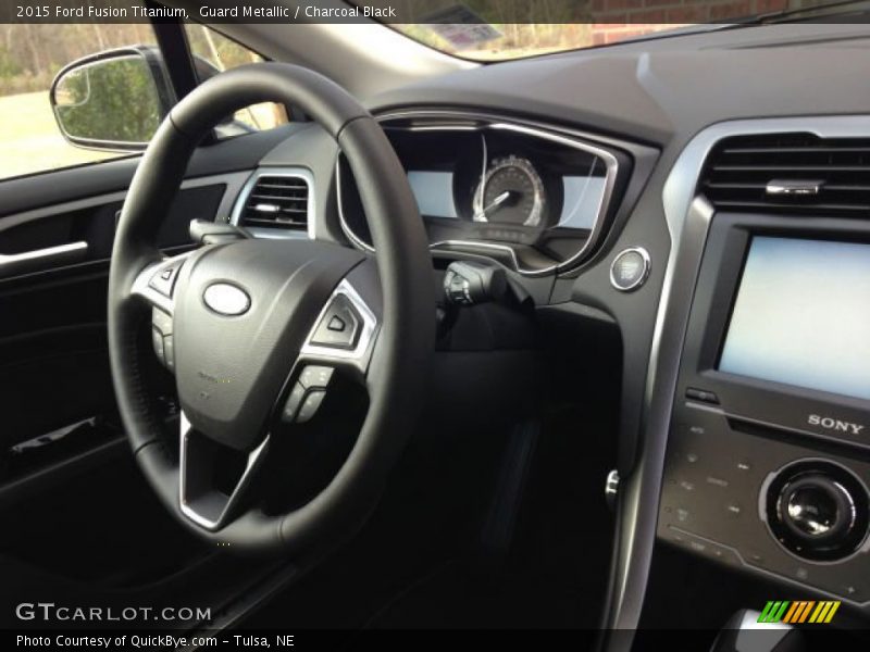 Guard Metallic / Charcoal Black 2015 Ford Fusion Titanium