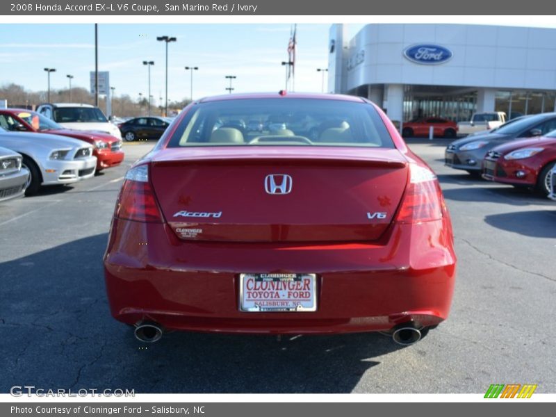 San Marino Red / Ivory 2008 Honda Accord EX-L V6 Coupe