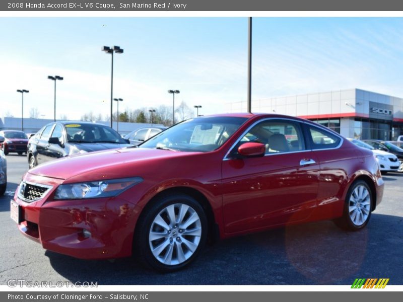 San Marino Red / Ivory 2008 Honda Accord EX-L V6 Coupe