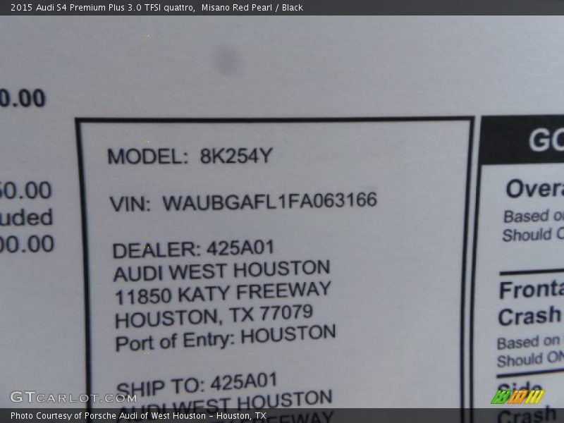 Misano Red Pearl / Black 2015 Audi S4 Premium Plus 3.0 TFSI quattro
