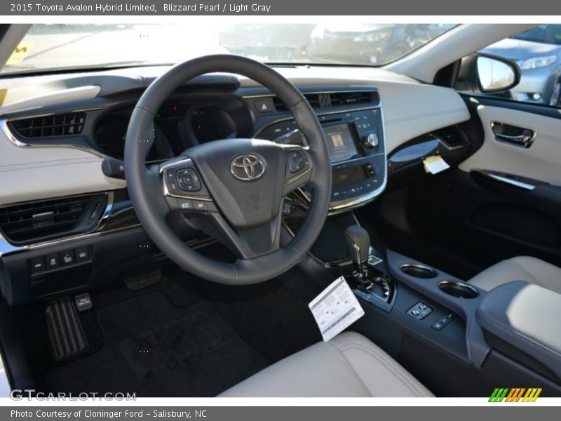 Blizzard Pearl / Light Gray 2015 Toyota Avalon Hybrid Limited