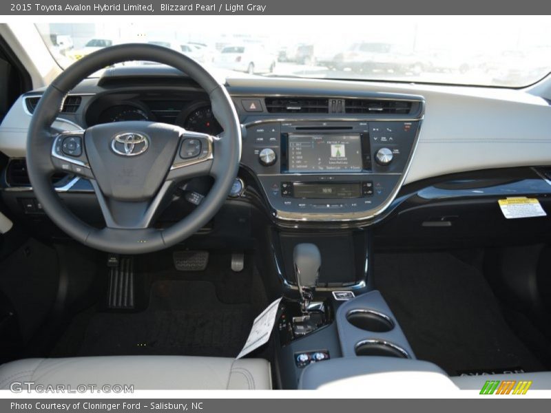 Blizzard Pearl / Light Gray 2015 Toyota Avalon Hybrid Limited