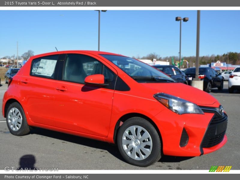 Absolutely Red / Black 2015 Toyota Yaris 5-Door L