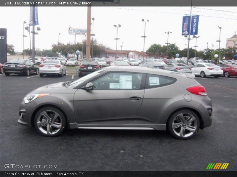 Matte Gray / Black 2015 Hyundai Veloster Turbo