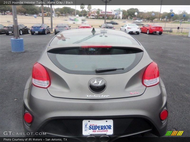 Matte Gray / Black 2015 Hyundai Veloster Turbo