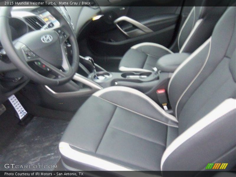 Matte Gray / Black 2015 Hyundai Veloster Turbo