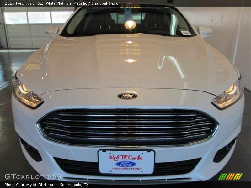 White Platinum Metallic / Charcoal Black 2015 Ford Fusion SE