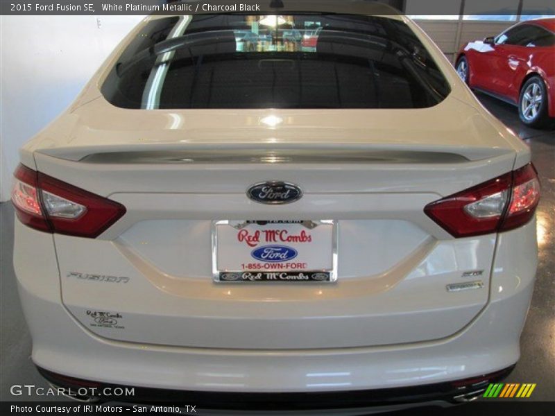 White Platinum Metallic / Charcoal Black 2015 Ford Fusion SE
