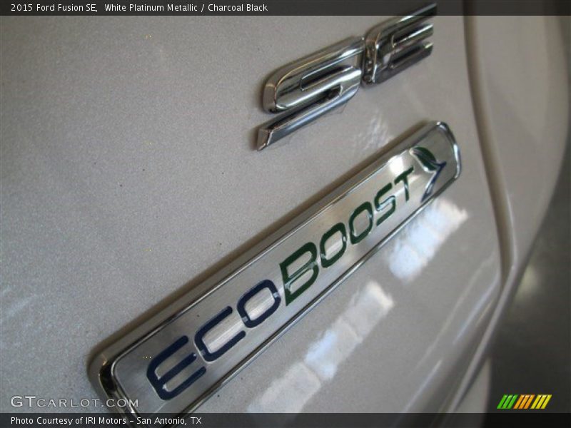 White Platinum Metallic / Charcoal Black 2015 Ford Fusion SE