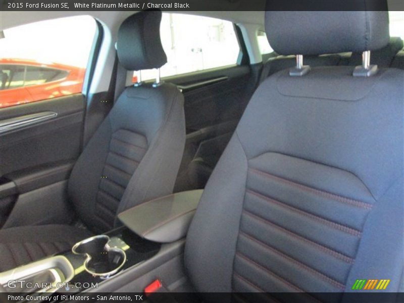 White Platinum Metallic / Charcoal Black 2015 Ford Fusion SE