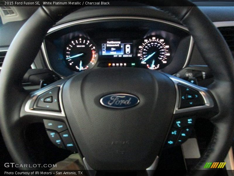 White Platinum Metallic / Charcoal Black 2015 Ford Fusion SE