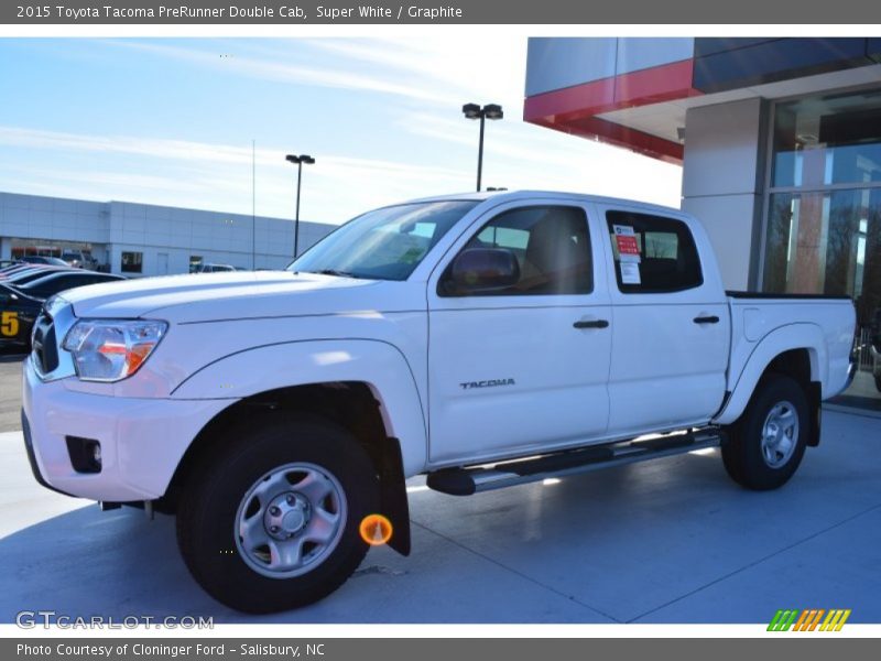 Super White / Graphite 2015 Toyota Tacoma PreRunner Double Cab