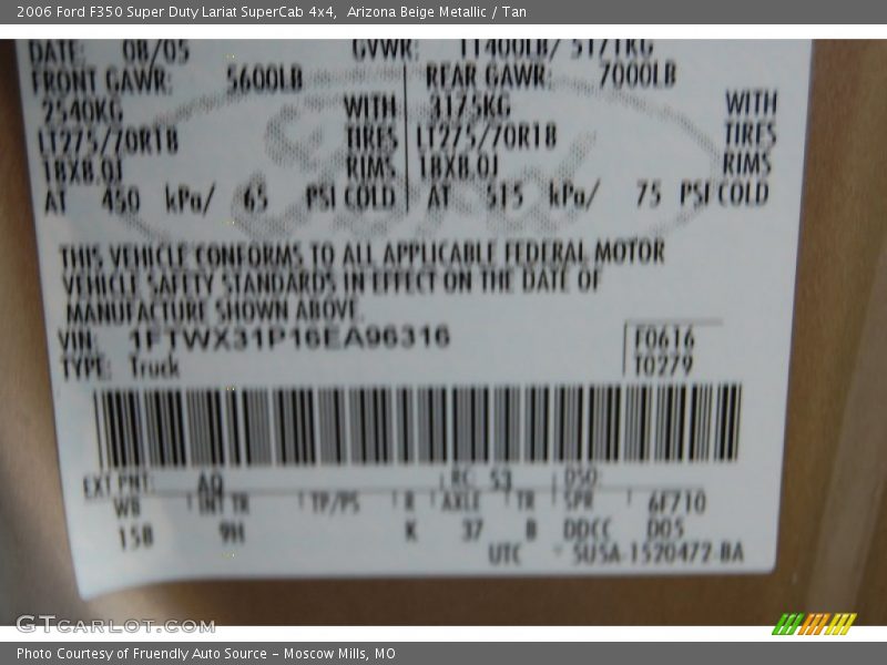 Arizona Beige Metallic / Tan 2006 Ford F350 Super Duty Lariat SuperCab 4x4