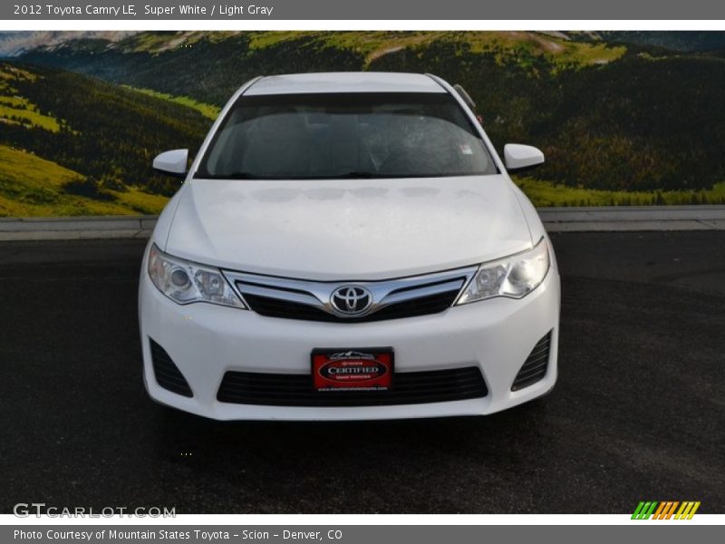 Super White / Light Gray 2012 Toyota Camry LE