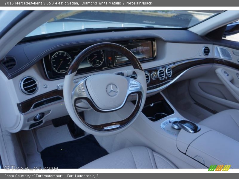 Diamond White Metallic / Porcelain/Black 2015 Mercedes-Benz S 550 4Matic Sedan