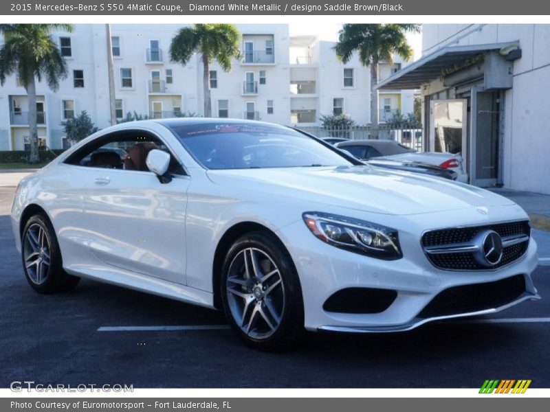 Diamond White Metallic / designo Saddle Brown/Black 2015 Mercedes-Benz S 550 4Matic Coupe