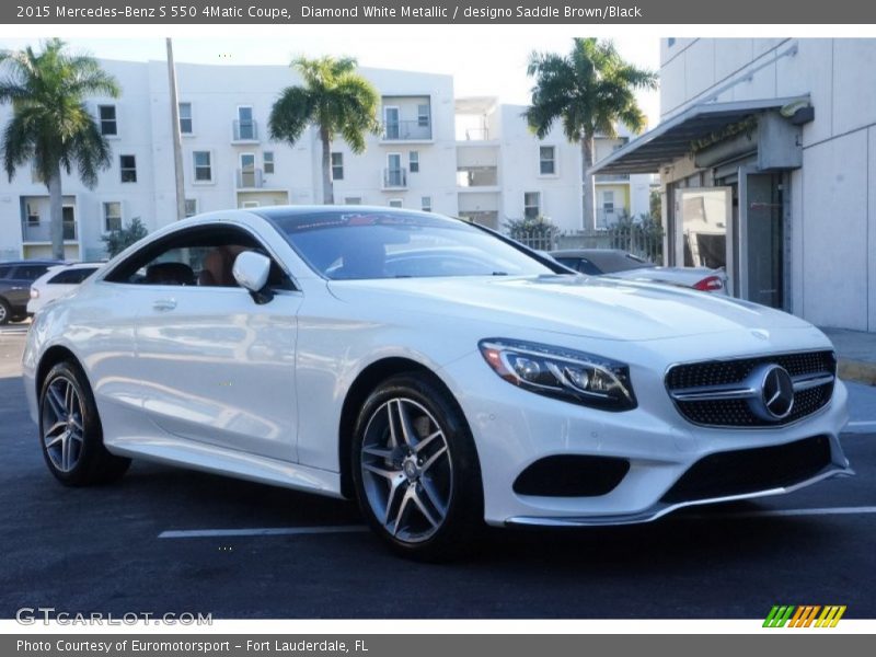 Diamond White Metallic / designo Saddle Brown/Black 2015 Mercedes-Benz S 550 4Matic Coupe