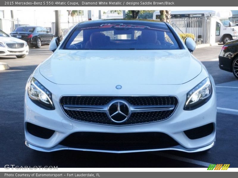 Diamond White Metallic / designo Saddle Brown/Black 2015 Mercedes-Benz S 550 4Matic Coupe