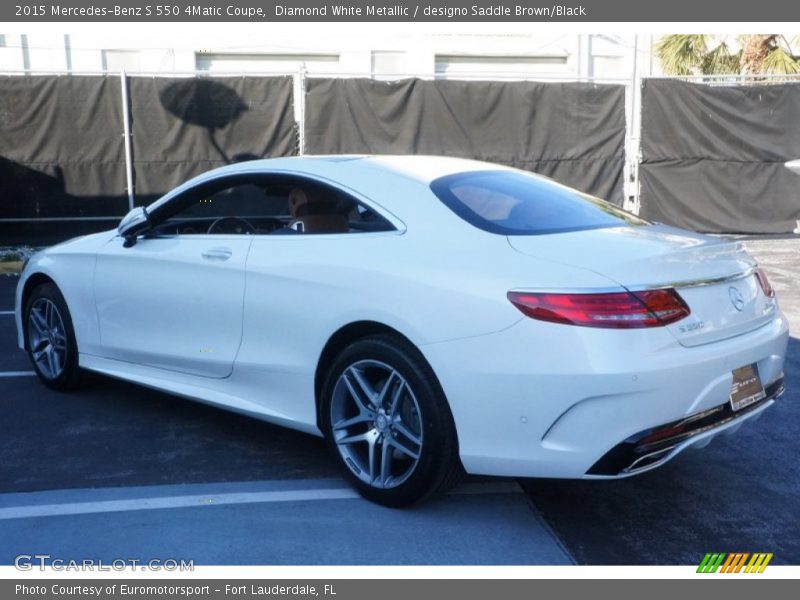 Diamond White Metallic / designo Saddle Brown/Black 2015 Mercedes-Benz S 550 4Matic Coupe
