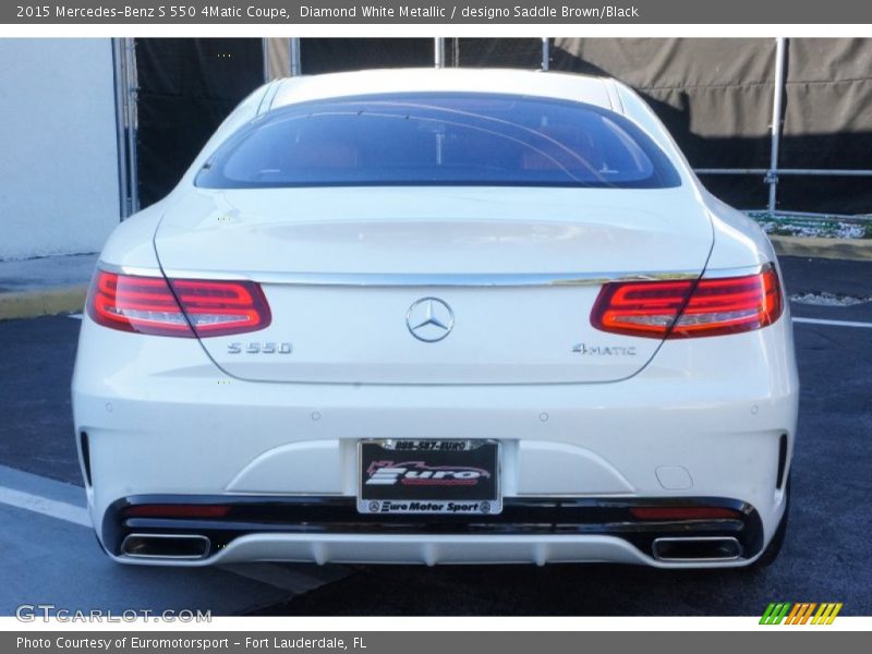 Diamond White Metallic / designo Saddle Brown/Black 2015 Mercedes-Benz S 550 4Matic Coupe