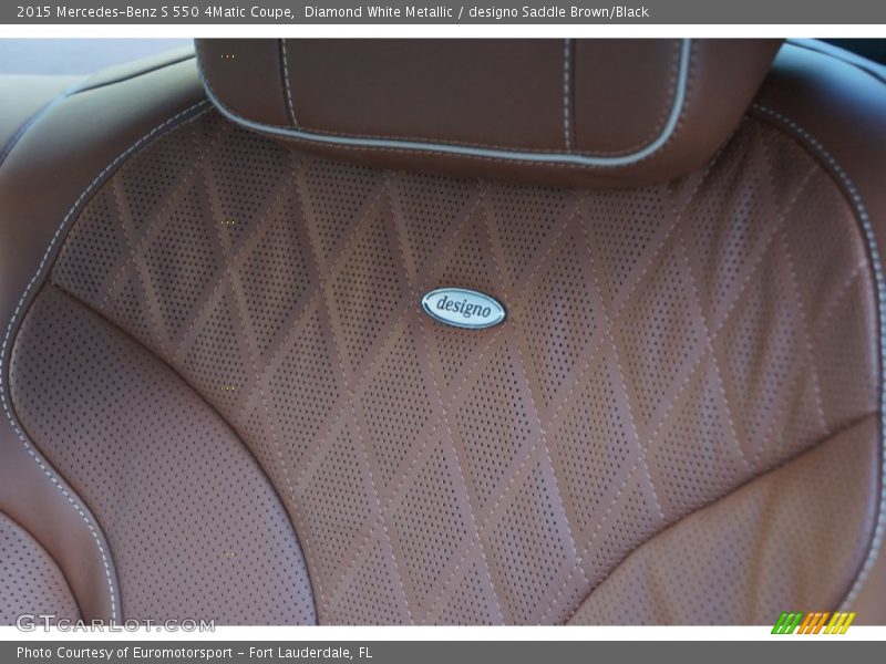 Diamond White Metallic / designo Saddle Brown/Black 2015 Mercedes-Benz S 550 4Matic Coupe