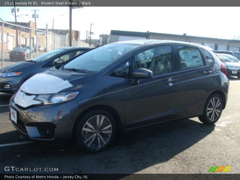 Modern Steel Metallic / Black 2015 Honda Fit EX