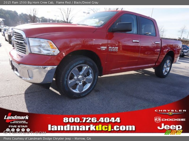 Flame Red / Black/Diesel Gray 2015 Ram 1500 Big Horn Crew Cab