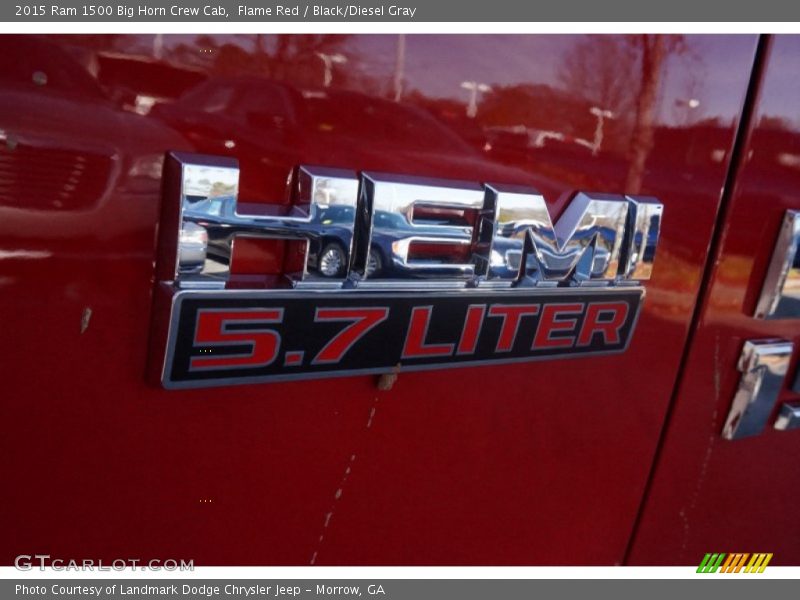 Flame Red / Black/Diesel Gray 2015 Ram 1500 Big Horn Crew Cab