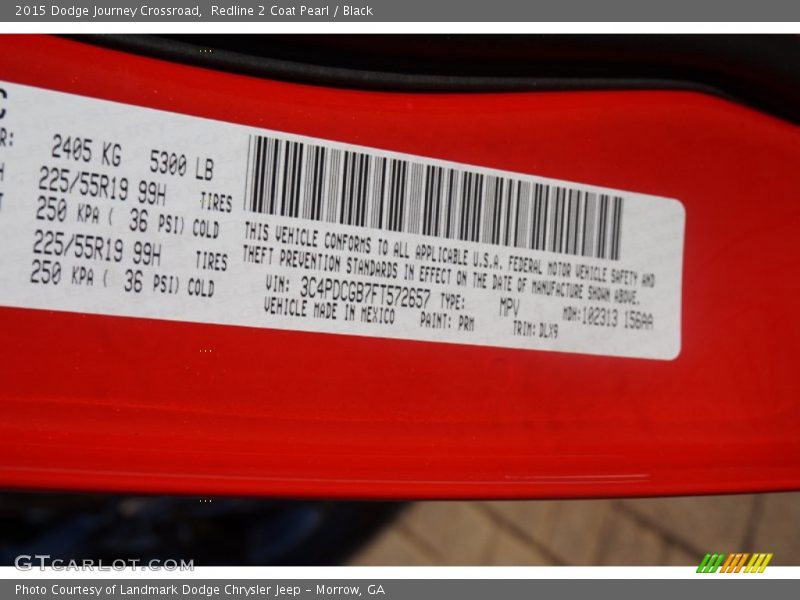 Redline 2 Coat Pearl / Black 2015 Dodge Journey Crossroad