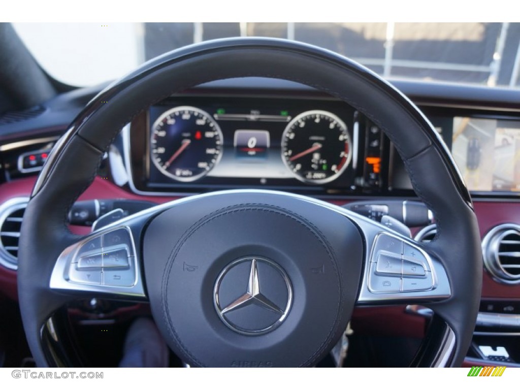 2015 Mercedes-Benz S 550 4Matic Coupe designo Bengal Red/Black Steering Wheel Photo #100000330