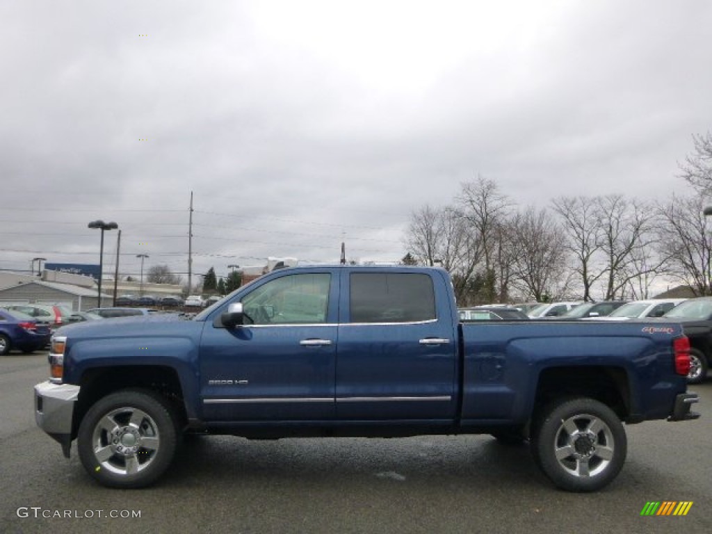 Deep Ocean Blue Metallic 2015 Chevrolet Silverado 2500HD LTZ Crew Cab 4x4 Exterior Photo #100001794