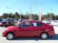 2015 Red Brick Nissan Versa 1.6 S Sedan  photo #2