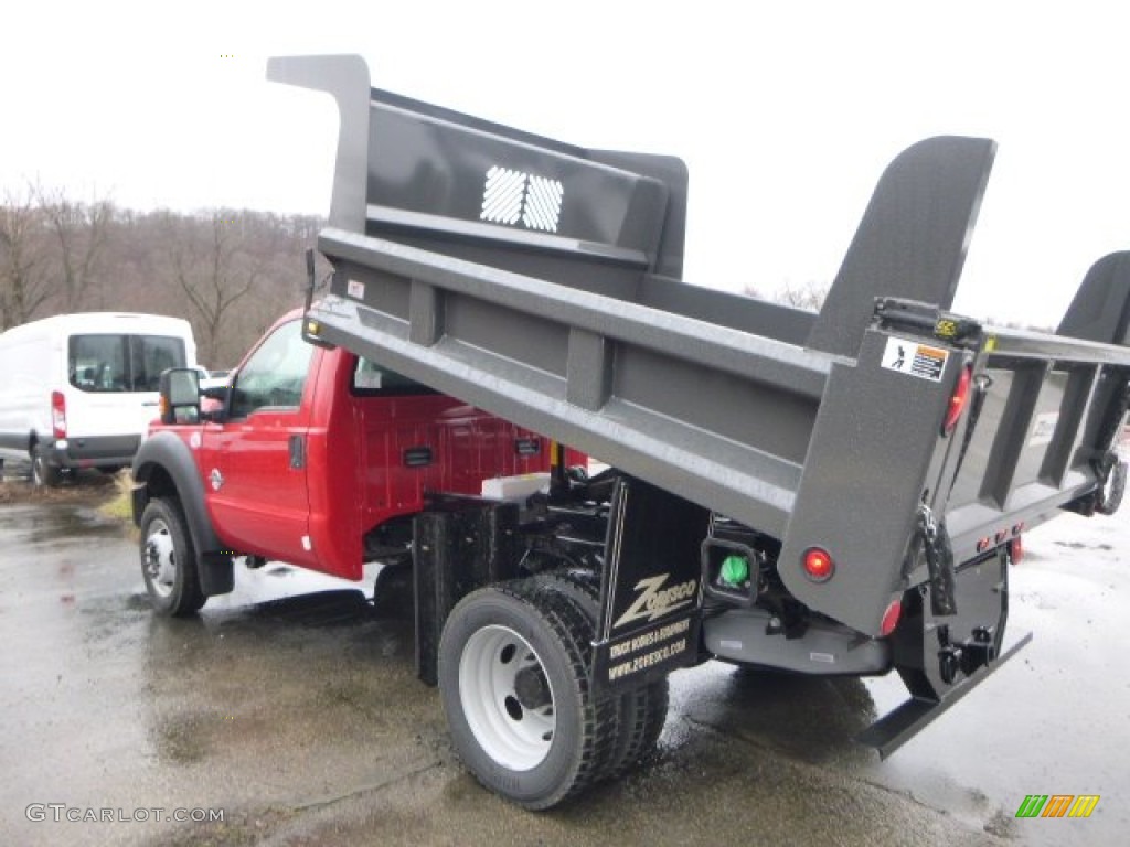 2015 F550 Super Duty XL Regular Cab 4x4 Dump Truck - Vermillion Red / Steel photo #2