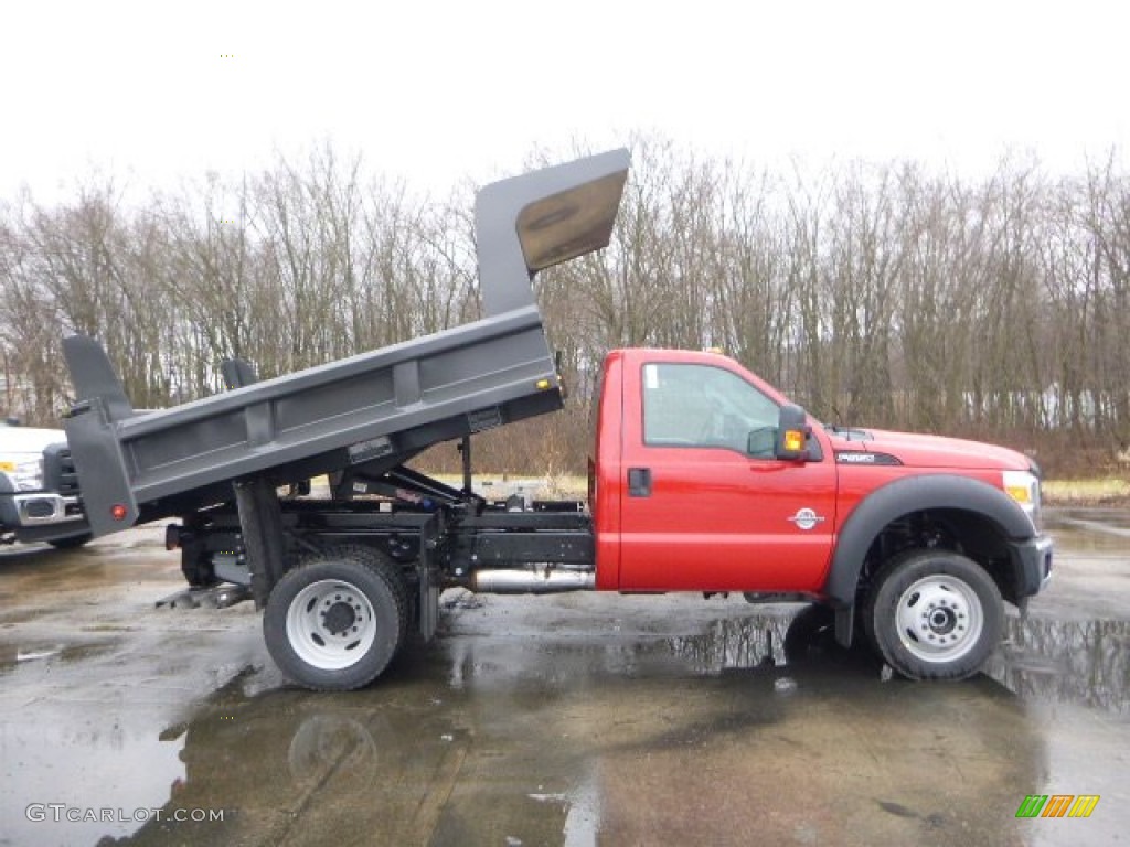 Vermillion Red 2015 Ford F550 Super Duty XL Regular Cab 4x4 Dump Truck Exterior Photo #100008382