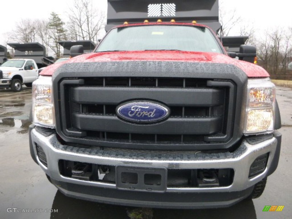 2015 F550 Super Duty XL Regular Cab 4x4 Dump Truck - Vermillion Red / Steel photo #8
