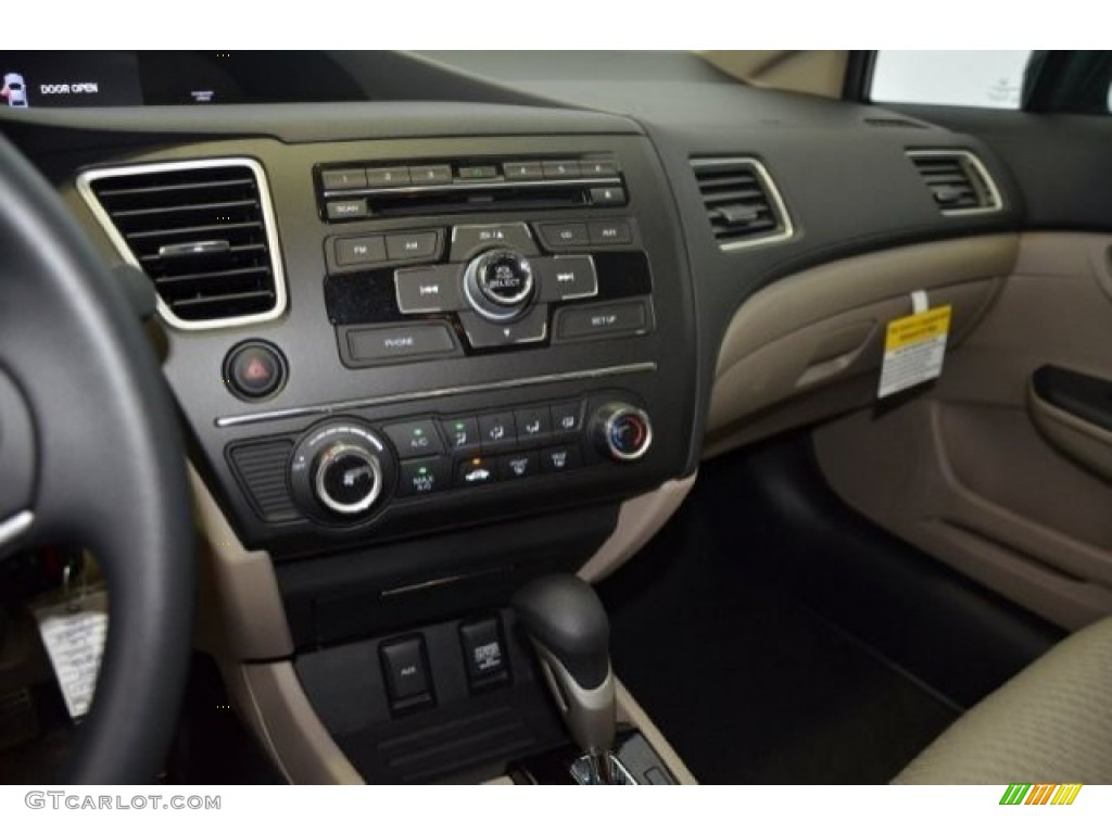 2015 Civic LX Sedan - Urban Titanium Metallic / Beige photo #17