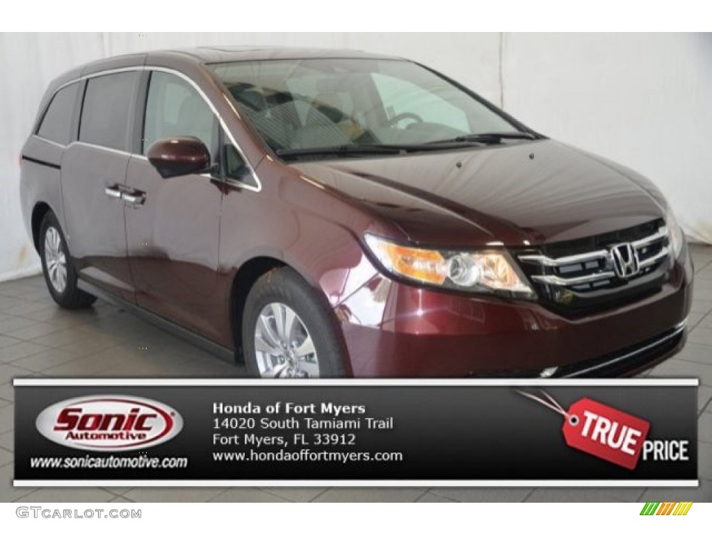 2015 Odyssey EX-L - Dark Cherry Pearl / Beige photo #1