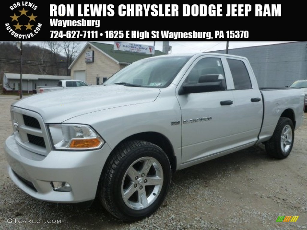 2012 Ram 1500 ST Quad Cab 4x4 - Bright Silver Metallic / Dark Slate Gray/Medium Graystone photo #1