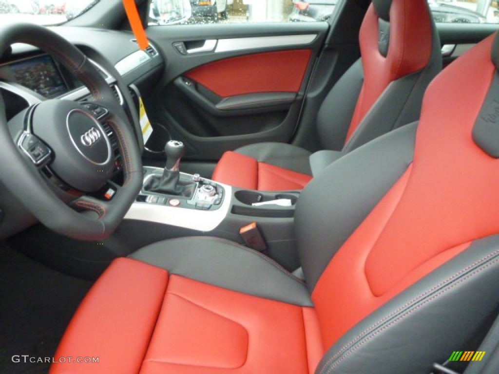 Black/Magma Red Interior 2015 Audi S4 Premium Plus 3.0 TFSI quattro Photo #100027492