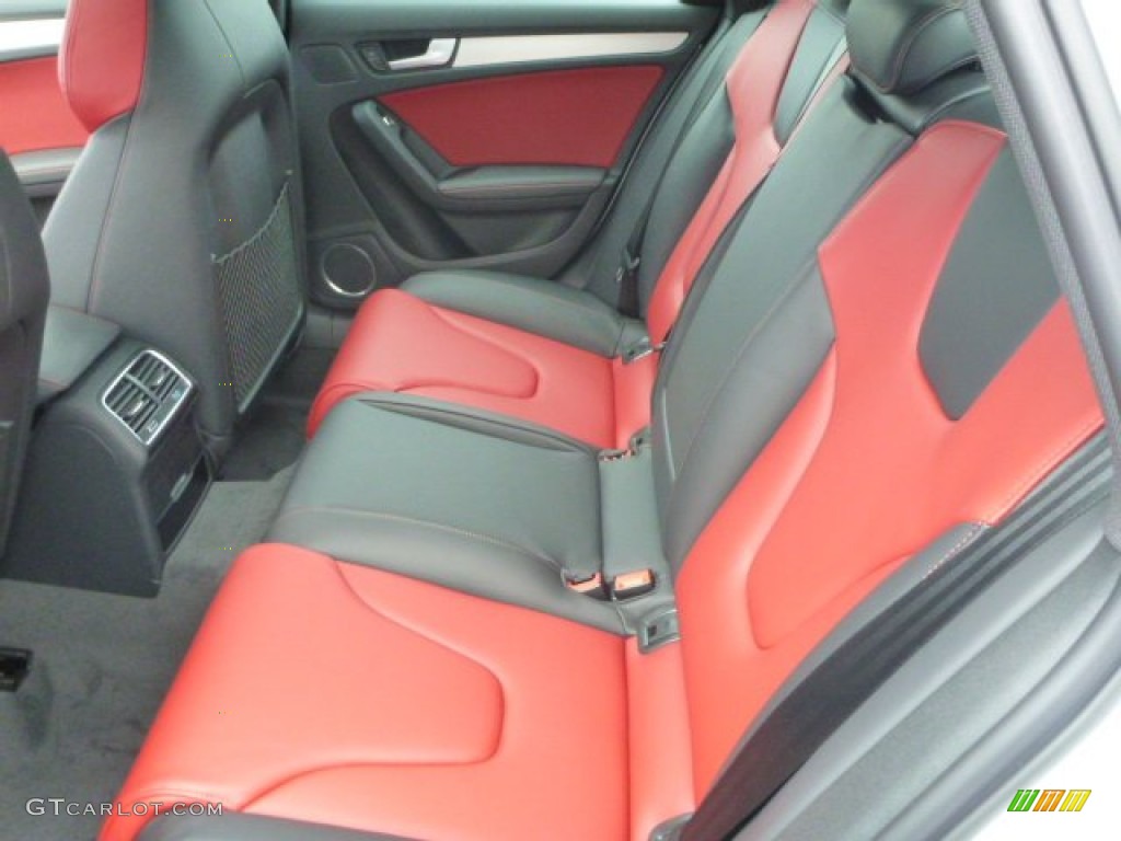Black/Magma Red Interior 2015 Audi S4 Premium Plus 3.0 TFSI quattro Photo #100027495