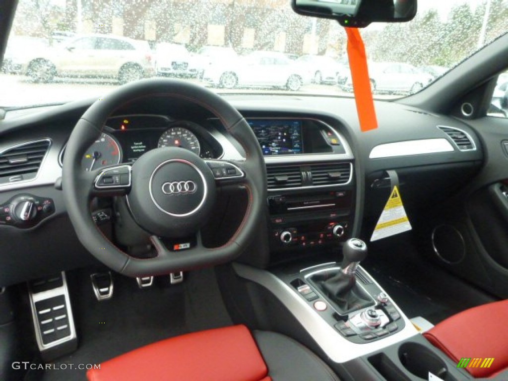 Black/Magma Red Interior 2015 Audi S4 Premium Plus 3.0 TFSI quattro Photo #100027498