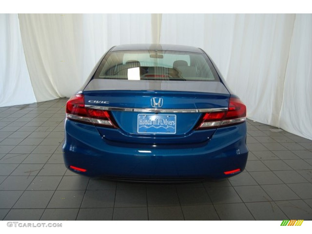 2015 Civic EX Sedan - Dyno Blue Pearl / Gray photo #6