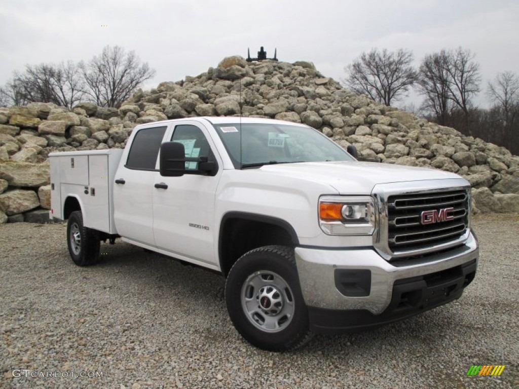 2015 Sierra 2500HD Crew Cab 4x4 Utility - Summit White / Jet Black/Dark Ash photo #1