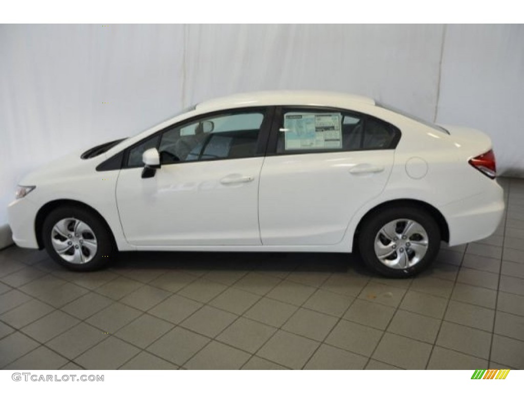 2015 Civic LX Sedan - White Orchid Pearl / Beige photo #4