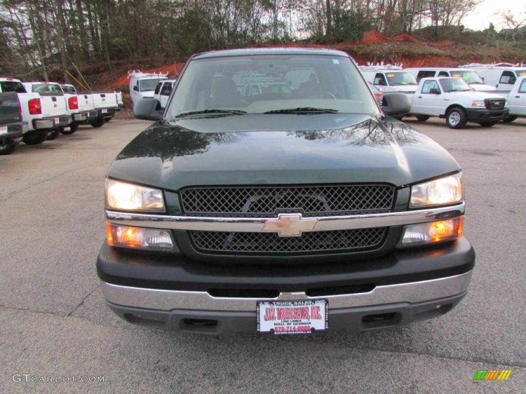 2005 Silverado 1500 LS Crew Cab - Dark Green Metallic / Tan photo #10