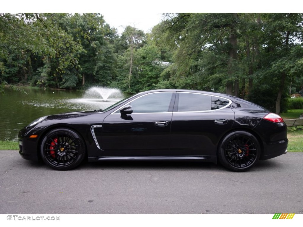 Basalt Black Metallic 2012 Porsche Panamera Turbo S Exterior Photo #100036658