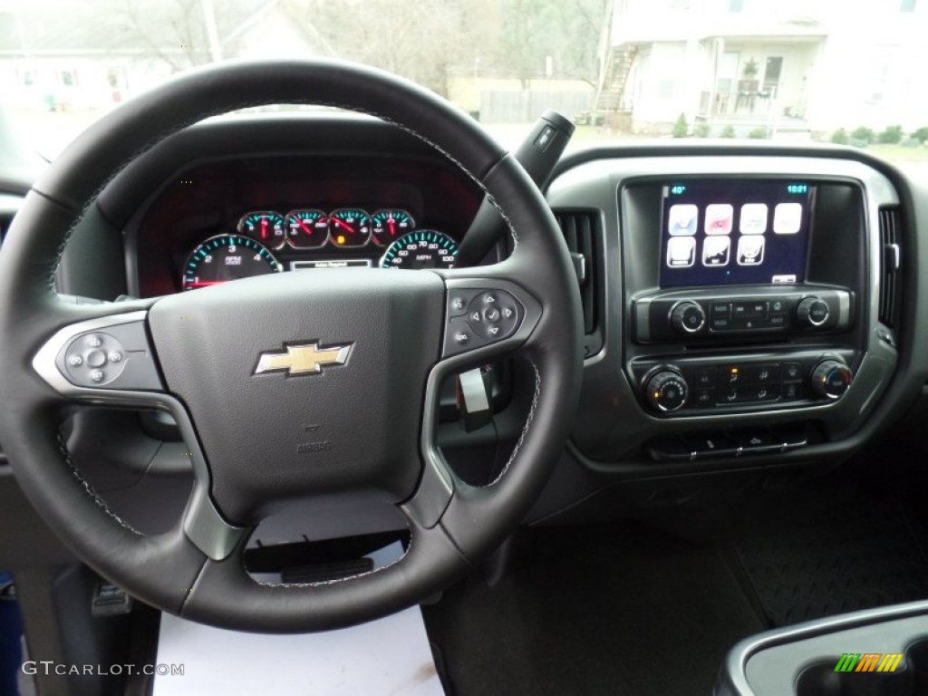 2015 Chevrolet Silverado 2500HD LT Regular Cab 4x4 Jet Black Steering Wheel Photo #100039274